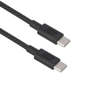 ACT USB 2.0 60W laad- en datakabel USB-C naar USB-C, zwart, 1 meter