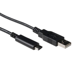 USB-A to USB-C cable with male connectors on both ends